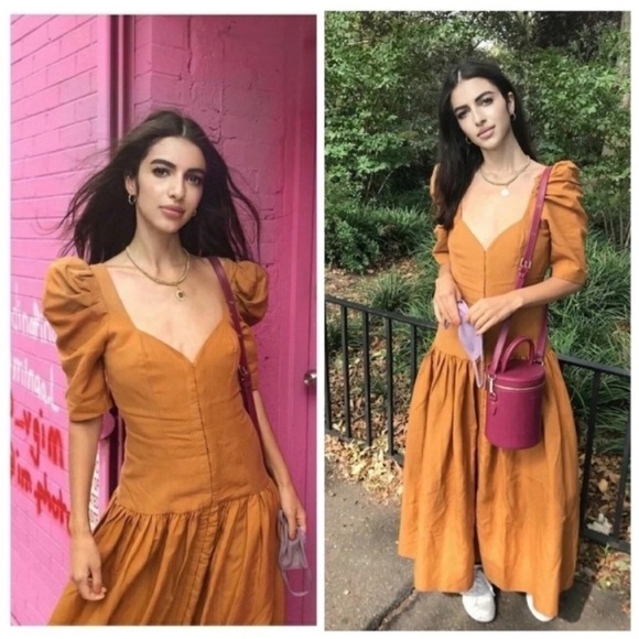 Mara Hoffman Phaedra Linen Blend Midi Dress - Picture 1 of 13